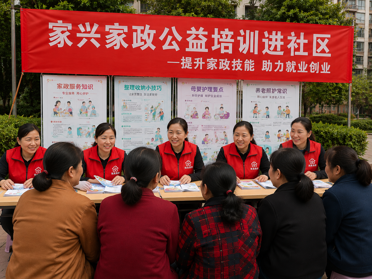 家兴家政公益培训进社区活动现场